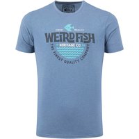 Weird Fish Heritage Surf Front Print Graphic T-Shirt Mid Blue Size XL Weird Fish Heritage Surf Front Print Graphic T-Shirt Mid Blue Size XL