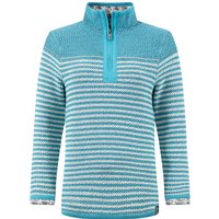 Weird Fish Juliet 1/4 Zip Stripe Macaroni Sweatshirt Adriatic Blue Size 12 Weird Fish Juliet 1/4 Zip Stripe Macaroni Sweatshirt Adriatic Blue Size 12