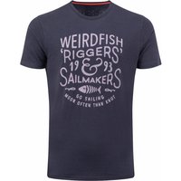 Weird Fish Riggers Organic Cotton Reverse Print Graphic T-Shirt Midnight Size M Weird Fish Riggers Organic Cotton Reverse Print Graphic T-Shirt Midnight Size M