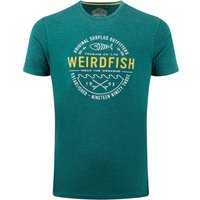 Weird Fish Waves Front Print Graphic T-Shirt Forest Green Size L Weird Fish Waves Front Print Graphic T-Shirt Forest Green Size L