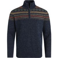 Weird Fish Larner 1/4 Zip Fair Isle Jumper Midnight Size 3XL