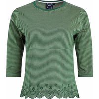 Weird Fish Raven Striped Emdroidered Hem Top Army Green Size 20 Weird Fish Raven Striped Emdroidered Hem Top Army Green Size 20