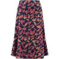 Weird Fish Lorient Printed Jersey Godet Midi Skirt Night Blue Size 10 Weird Fish Lorient Printed Jersey Godet Midi Skirt Night Blue Size 10