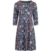 Weird Fish Starshine Printed Jersey Dress Navy Blue Size 10 Weird Fish Starshine Printed Jersey Dress Navy Blue Size 10