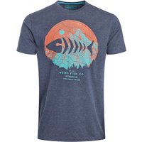 Weird Fish Explorer Front Print Graphic T-Shirt Navy Size M Weird Fish Explorer Front Print Graphic T-Shirt Navy Size M