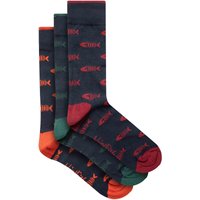 Weird Fish Ronan Branded Bones Sock 3pk Navy Size 7-11 Weird Fish Ronan Branded Bones Sock 3pk Navy Size 7-11