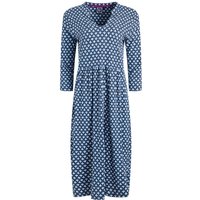 Weird Fish Isolde Printed Jersey Midi Dress Indigo Size 8