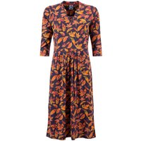 Weird Fish Isolde Printed Jersey Midi Dress Night Blue Size 8 Weird Fish Isolde Printed Jersey Midi Dress Night Blue Size 8