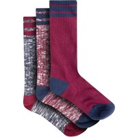 Weird Fish Dilki Striped Boot Sock 3pk Beet Size 4-7 Weird Fish Dilki Striped Boot Sock 3pk Beet Size 4-7