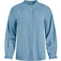 Weird Fish Donna Frilly Edge Cotton Dobby Shirt Lake Blue Size 20 Weird Fish Donna Frilly Edge Cotton Dobby Shirt Lake Blue Size 20