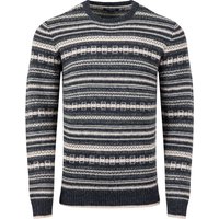 Weird Fish Fastolf Fair Isle Crew Neck Jumper Black Size 5XL