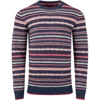 Weird Fish Fastolf Fair Isle Crew Neck Jumper Navy Size 4XL