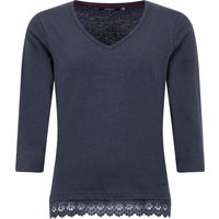 Weird Fish Delis Organic Cotton Lace Hem Top Navy Size 16 Weird Fish Delis Organic Cotton Lace Hem Top Navy Size 16