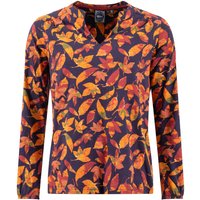 Weird Fish Brooke Organic Cotton Printed V Neck Jersey Top Night Blue Size 20 Weird Fish Brooke Organic Cotton Printed V Neck Jersey Top Night Blue Size 20