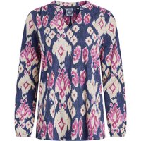 Weird Fish Brooke Organic Cotton Printed V Neck Jersey Top Petrol Blue Size 8 Weird Fish Brooke Organic Cotton Printed V Neck Jersey Top Petrol Blue Size 8