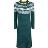 Weird Fish Dutton Fair Isle Knitted Jumper Dress Deep Teal Size 22