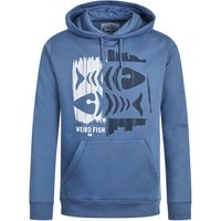 Weird Fish Bryant Graphic Pop Over Hoodie Mid Blue Size 5XL Weird Fish Bryant Graphic Pop Over Hoodie Mid Blue Size 5XL