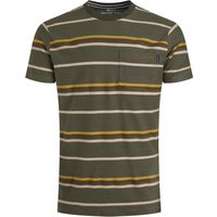 Weird Fish Herne Organic Cotton Stripe T-Shirt Deep Lichen Green Size 2XL Weird Fish Herne Organic Cotton Stripe T-Shirt Deep Lichen Green Size 2XL