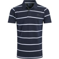 Weird Fish Fabian Organic Cotton Striped Pique Polo Midnight Size XL Weird Fish Fabian Organic Cotton Striped Pique Polo Midnight Size XL