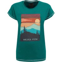Weird Fish Woodlands Organic Cotton Graphic T-Shirt Cedar Green Size 14 Weird Fish Woodlands Organic Cotton Graphic T-Shirt Cedar Green Size 14