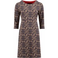 Weird Fish Shafika Organic Cotton Printed Jersey Dress Tan Size 22 Weird Fish Shafika Organic Cotton Printed Jersey Dress Tan Size 22