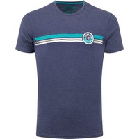 Weird Fish Wave Stripe Graphic T-Shirt Dark Blue Size S Weird Fish Wave Stripe Graphic T-Shirt Dark Blue Size S