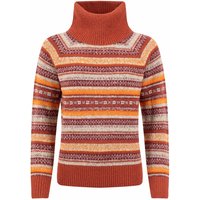Weird Fish Annecy Fair Isle Roll Neck Jumper Rust Leaves Size 12
