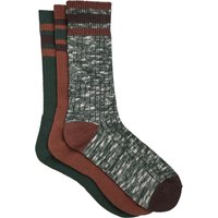 Weird Fish Fernvale Striped Boot Sock 3pk Rust Leaves Size 7-11 Weird Fish Fernvale Striped Boot Sock 3pk Rust Leaves Size 7-11