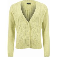 Weird Fish Rhona Super Soft Cable Knit Cardigan Celery Size 16 Weird Fish Rhona Super Soft Cable Knit Cardigan Celery Size 16