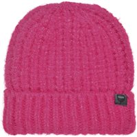 Weird Fish Clare Double Rib Beanie Hat Fuchsia Punch Size ONE Weird Fish Clare Double Rib Beanie Hat Fuchsia Punch Size ONE