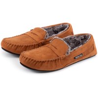 Weird Fish Hector Suede Style Moccasin Slippers Tan Size M Weird Fish Hector Suede Style Moccasin Slippers Tan Size M