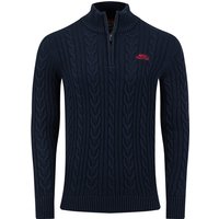 Weird Fish Heath 1/4 Zip Cable Knit Jumper Navy Size 4XL Weird Fish Heath 1/4 Zip Cable Knit Jumper Navy Size 4XL