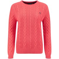 Weird Fish Amberise Crew Neck Cable Knit Jumper Flamingo Size 18 Weird Fish Amberise Crew Neck Cable Knit Jumper Flamingo Size 18