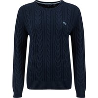 Weird Fish Amberise Crew Neck Cable Knit Jumper Navy Size 16 Weird Fish Amberise Crew Neck Cable Knit Jumper Navy Size 16