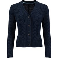 Weird Fish Constance Cable Knit Cardigan Navy Size 18 Weird Fish Constance Cable Knit Cardigan Navy Size 18