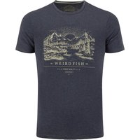 Weird Fish Sunrise Front Print Graphic T-Shirt Navy Size 2XL Weird Fish Sunrise Front Print Graphic T-Shirt Navy Size 2XL