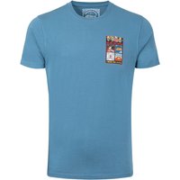 Weird Fish Chili Kippers Back Print Artist T-Shirt Washed Blue Size L Weird Fish Chili Kippers Back Print Artist T-Shirt Washed Blue Size L