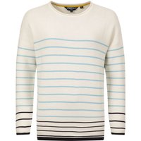 Weird Fish Sutton Striped Knitted Crew Jumper Light Cream Size 22 Weird Fish Sutton Striped Knitted Crew Jumper Light Cream Size 22