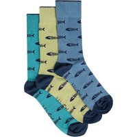 Weird Fish Ronan Branded Bones Sock 3 Pack Deep Teal Size 7-11 Weird Fish Ronan Branded Bones Sock 3 Pack Deep Teal Size 7-11