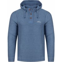 Weird Fish Bakersfield Button Neck Hooded Macaroni Mid Blue Size 2XL Weird Fish Bakersfield Button Neck Hooded Macaroni Mid Blue Size 2XL