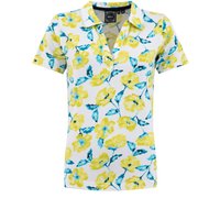 Weird Fish Rhenena Printed Jersey Polo Shirt Sunshine Yellow Size 10 Weird Fish Rhenena Printed Jersey Polo Shirt Sunshine Yellow Size 10