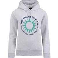 Weird Fish Kira Graphic Popover Front Print Hoodie Light Grey Size 18 Weird Fish Kira Graphic Popover Front Print Hoodie Light Grey Size 18