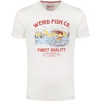 Weird Fish Fish Out Of Water Front Print Graphic T-Shirt Dusty White Size 3XL Weird Fish Fish Out Of Water Front Print Graphic T-Shirt Dusty White Size 3XL