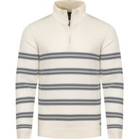 Weird Fish Gunnar 1/4 Zip Fine Knit Stripe Jumper Light Cream Size 3XL Weird Fish Gunnar 1/4 Zip Fine Knit Stripe Jumper Light Cream Size 3XL