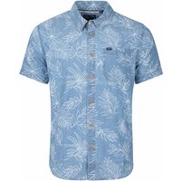 Weird Fish Russell Printed Chambray Short Sleeve Shirt Denim Size 2XL Weird Fish Russell Printed Chambray Short Sleeve Shirt Denim Size 2XL