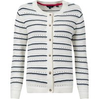 Weird Fish Romilly Pointelle Striped Cardigan Light Cream Size 10 Weird Fish Romilly Pointelle Striped Cardigan Light Cream Size 10