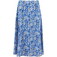 Weird Fish Romaro Printed Jersey Midi Skirt Blue Sapphire Size 12 Weird Fish Romaro Printed Jersey Midi Skirt Blue Sapphire Size 12