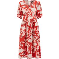 Weird Fish Dilsha Printed Midi Dress Radical Red Size 10 Weird Fish Dilsha Printed Midi Dress Radical Red Size 10