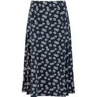 Weird Fish Romaro Printed Jersey Midi Skirt Navy Blue Size 20