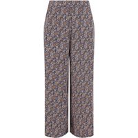 Weird Fish Sarita Crinkle Printed Wide Leg Cropped Trousers Navy Size 10 Weird Fish Sarita Crinkle Printed Wide Leg Cropped Trousers Navy Size 10